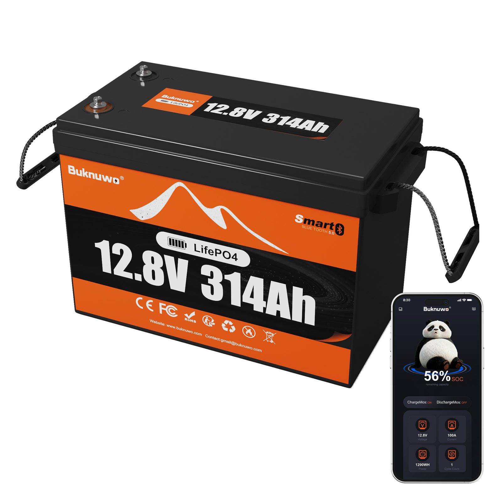 12V 314Ah Smart Bluetooth LiFePO4 Battery