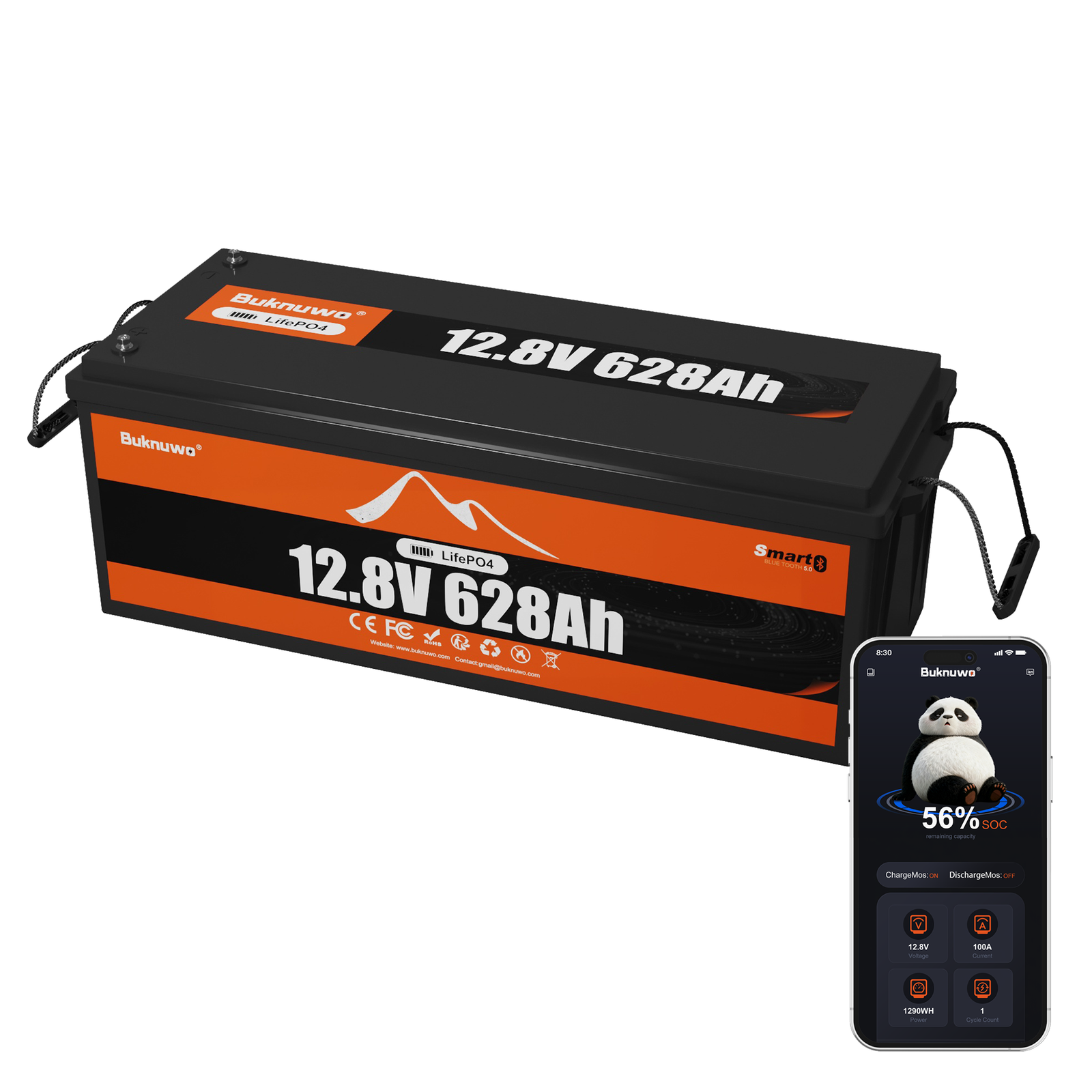 12V 628Ah Smart Bluetooth LiFePO4 Battery