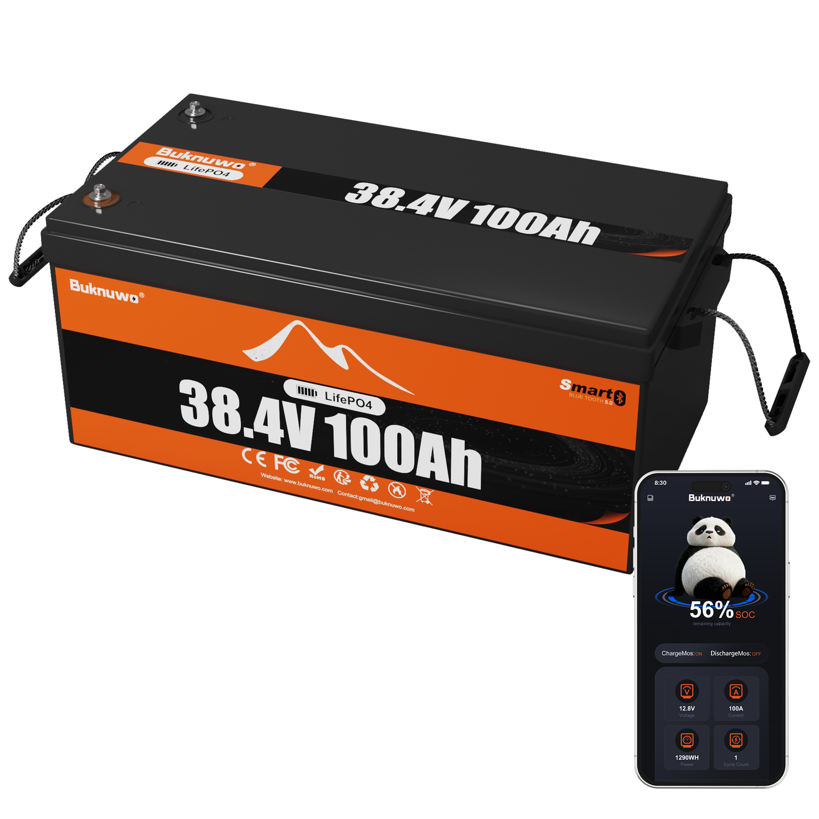 38.4V 100Ah Smart Bluetooth Golf Cart Lithium Battery