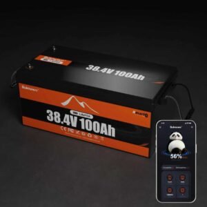 Smart 38.4V 100Ah Bluetooth LiFePO4 Lithium Battery, 3840Wh Power Energy with Low-Temp Protection