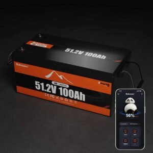 Smart 51.2V 100Ah Bluetooth LiFePO4 Lithium Battery, 5120Wh Power Energy with Low-Temp Protection